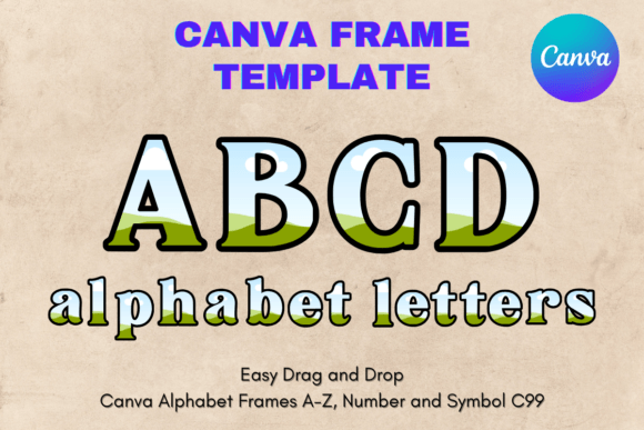 Canva Letters Frame Alphabet Template_99: Your Custom Lettering Solution