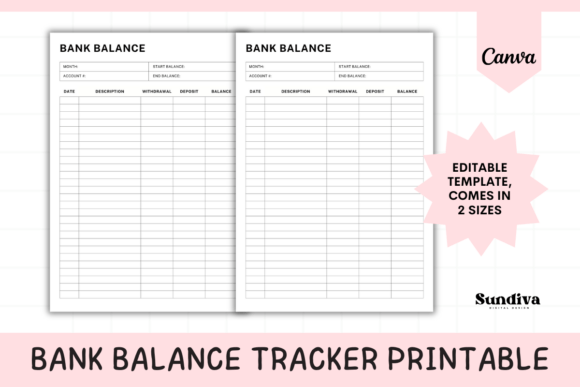 Editable Bank Balance Tracker: Your Financial Command Center