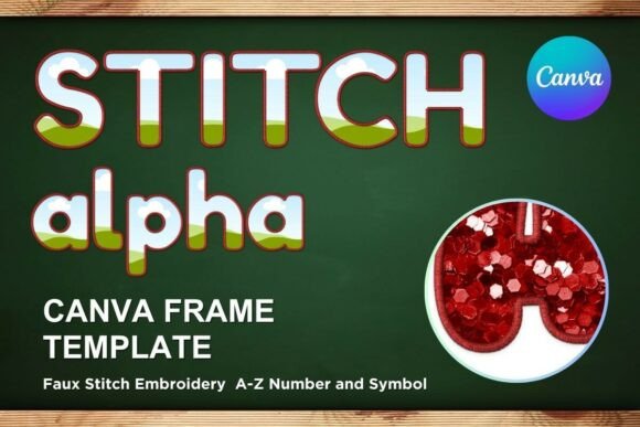 Faux Embroidery Canva Frame Letters_14: A Digital Design Tool