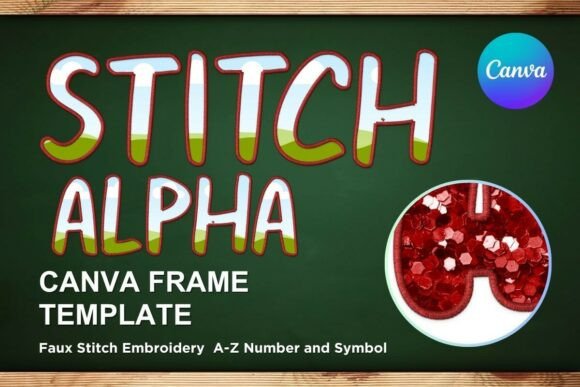 Faux Embroidery Canva Frame Letters_26: A Crafty Digital Asset