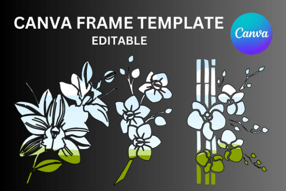 Orchid Flower Canva Frame Template: Effortless Botanical Elegance