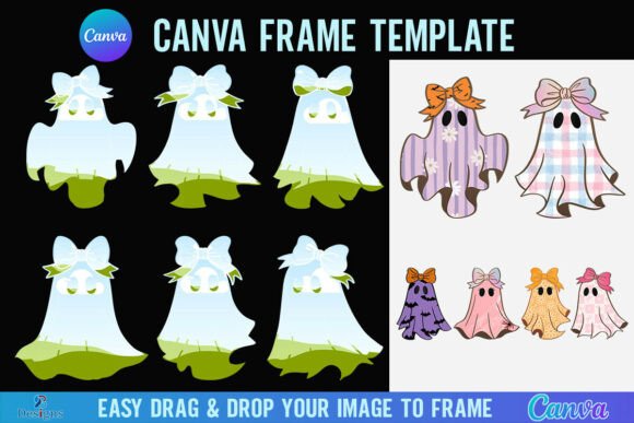 Spooky-Cute Design Magic: Halloween Ghost Frame Bow Boo